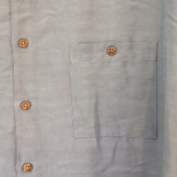 Campia Moda Men’s Shirt Size L Blue Gray Button Down Long Sleeve Pocket EUC - Picture 9 of 15